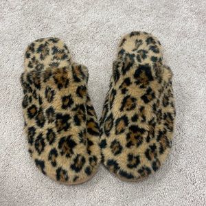 leopard slippers